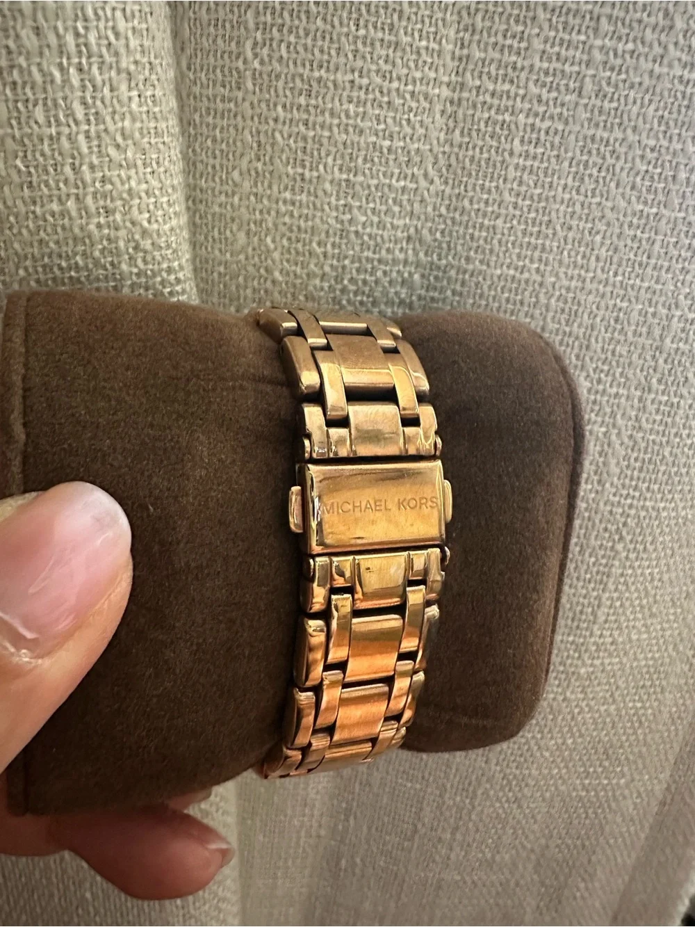 Michael Kors Rose Gold Crystal Bezel Chronograph Bracelet Watch